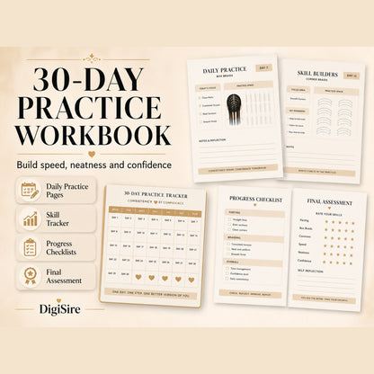 Hair Braiding Guide for Beginners | Knotless Box Braids and Cornrows Ebook | Parting Maps, Workbook & Braider Business Kit