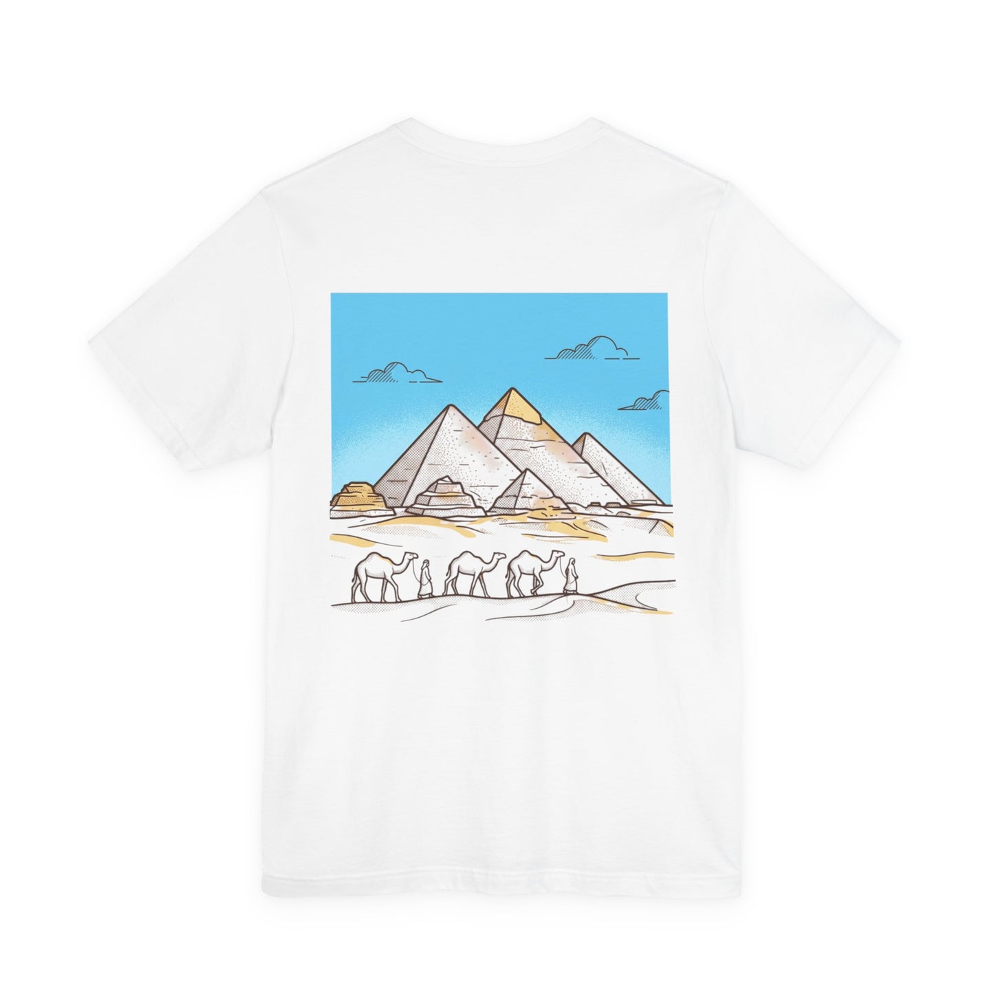 Pyramids & Camels Graphic Tee — Egypt Desert Travel T-Shirt