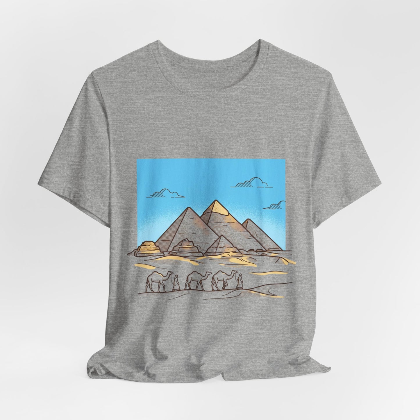 Pyramids & Camels Graphic Tee — Egypt Desert Travel T-Shirt