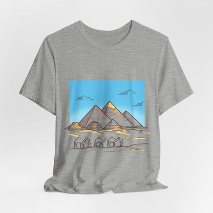 Pyramids & Camels Graphic Tee — Egypt Desert Travel T-Shirt