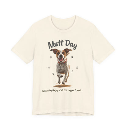 Mutt Day T-Shirt — Cute Running Dog Graphic Tee (Celebrate Mixed-Breed Dogs)