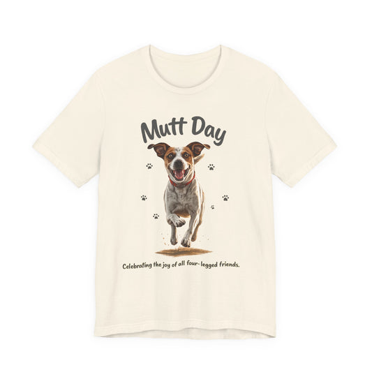 Mutt Day T-Shirt — Cute Running Dog Graphic Tee (Celebrate Mixed-Breed Dogs)