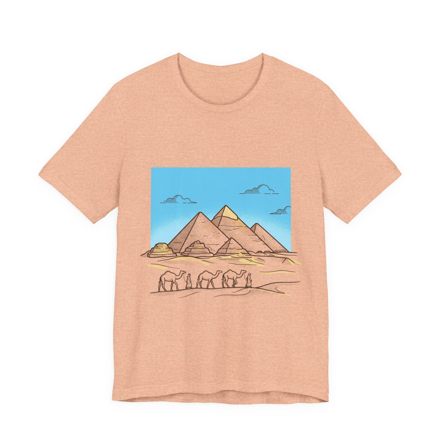 Pyramids & Camels Graphic Tee — Egypt Desert Travel T-Shirt