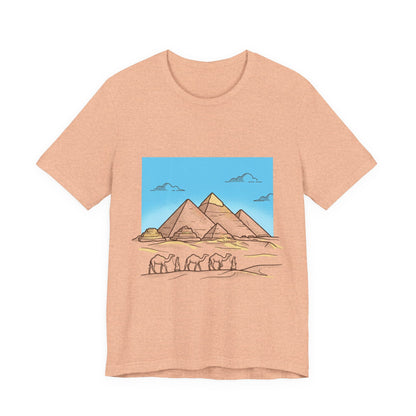 Pyramids & Camels Graphic Tee — Egypt Desert Travel T-Shirt