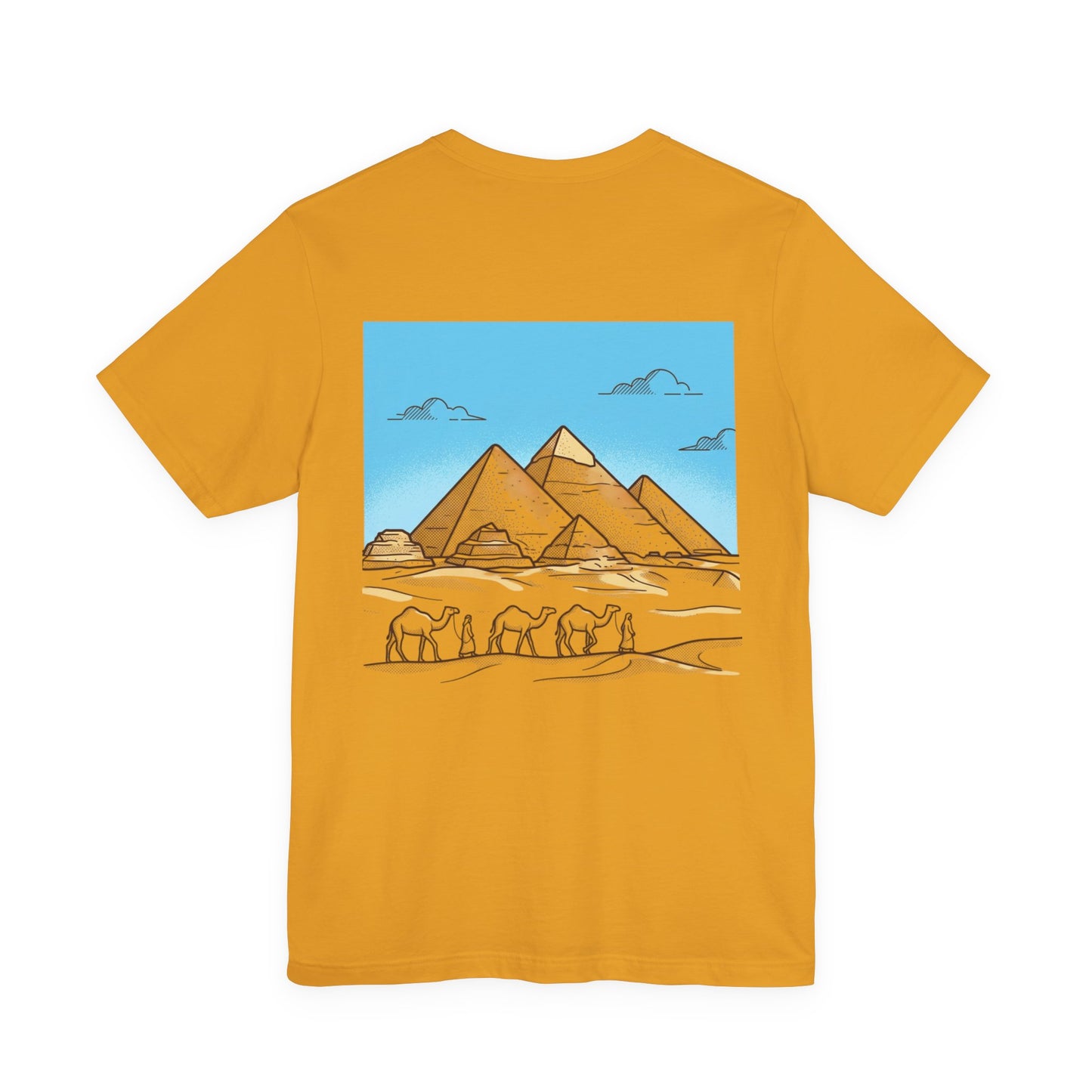 Pyramids & Camels Graphic Tee — Egypt Desert Travel T-Shirt