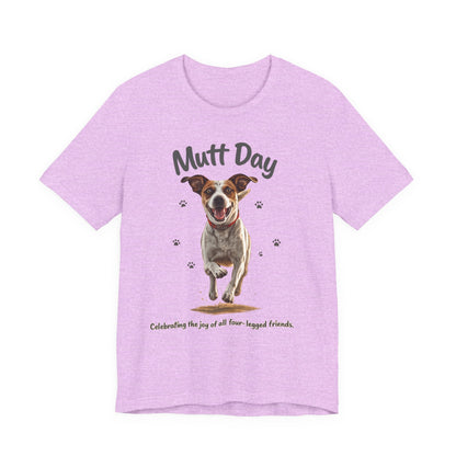 Mutt Day T-Shirt — Cute Running Dog Graphic Tee (Celebrate Mixed-Breed Dogs)