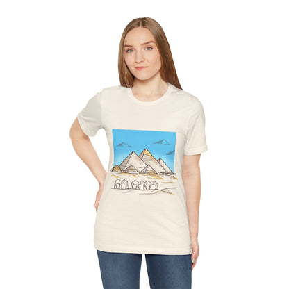 Pyramids & Camels Graphic Tee — Egypt Desert Travel T-Shirt