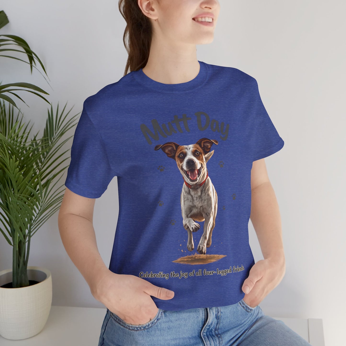 Mutt Day T-Shirt — Cute Running Dog Graphic Tee (Celebrate Mixed-Breed Dogs)