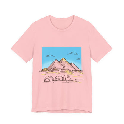 Pyramids & Camels Graphic Tee — Egypt Desert Travel T-Shirt