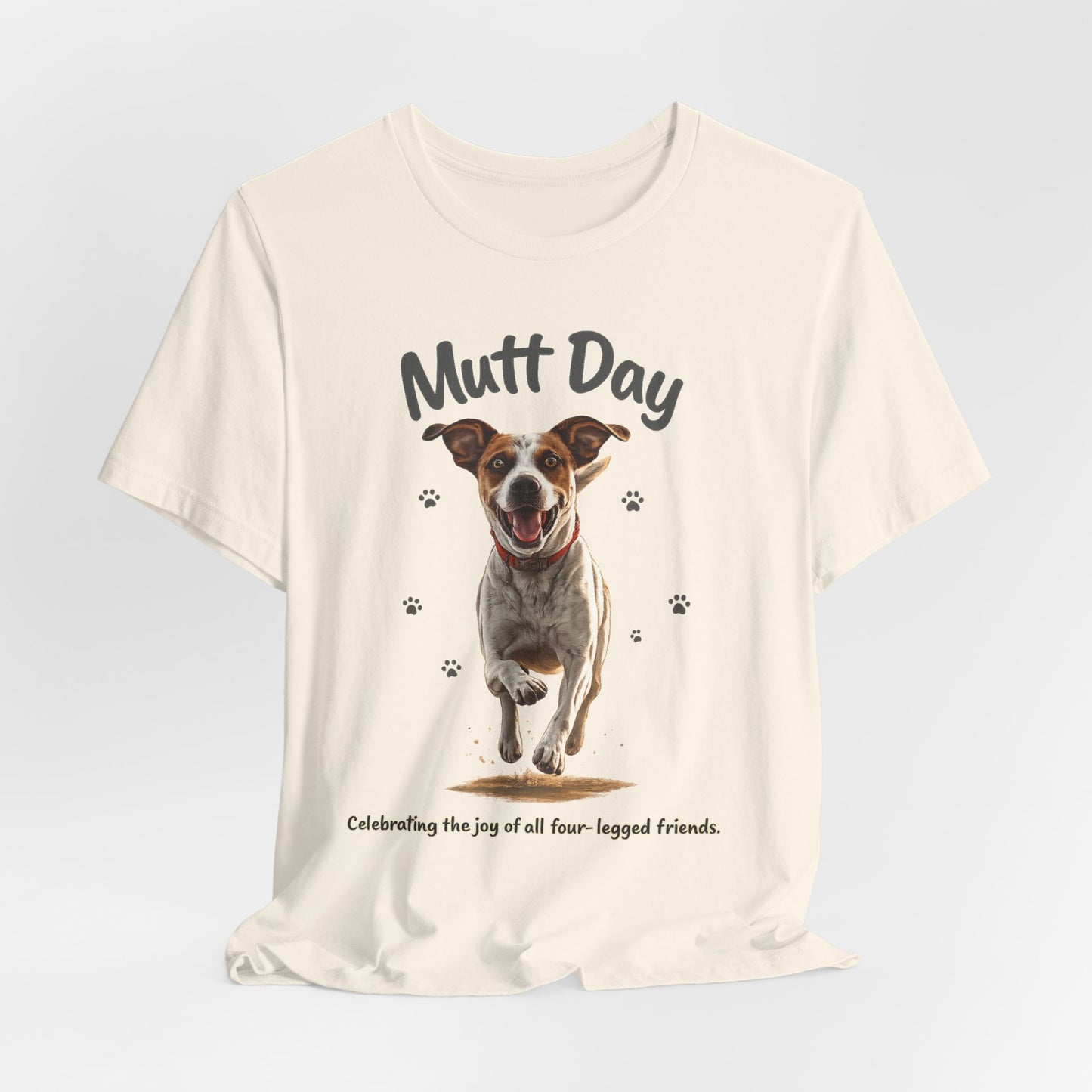 Mutt Day T-Shirt — Cute Running Dog Graphic Tee (Celebrate Mixed-Breed Dogs)