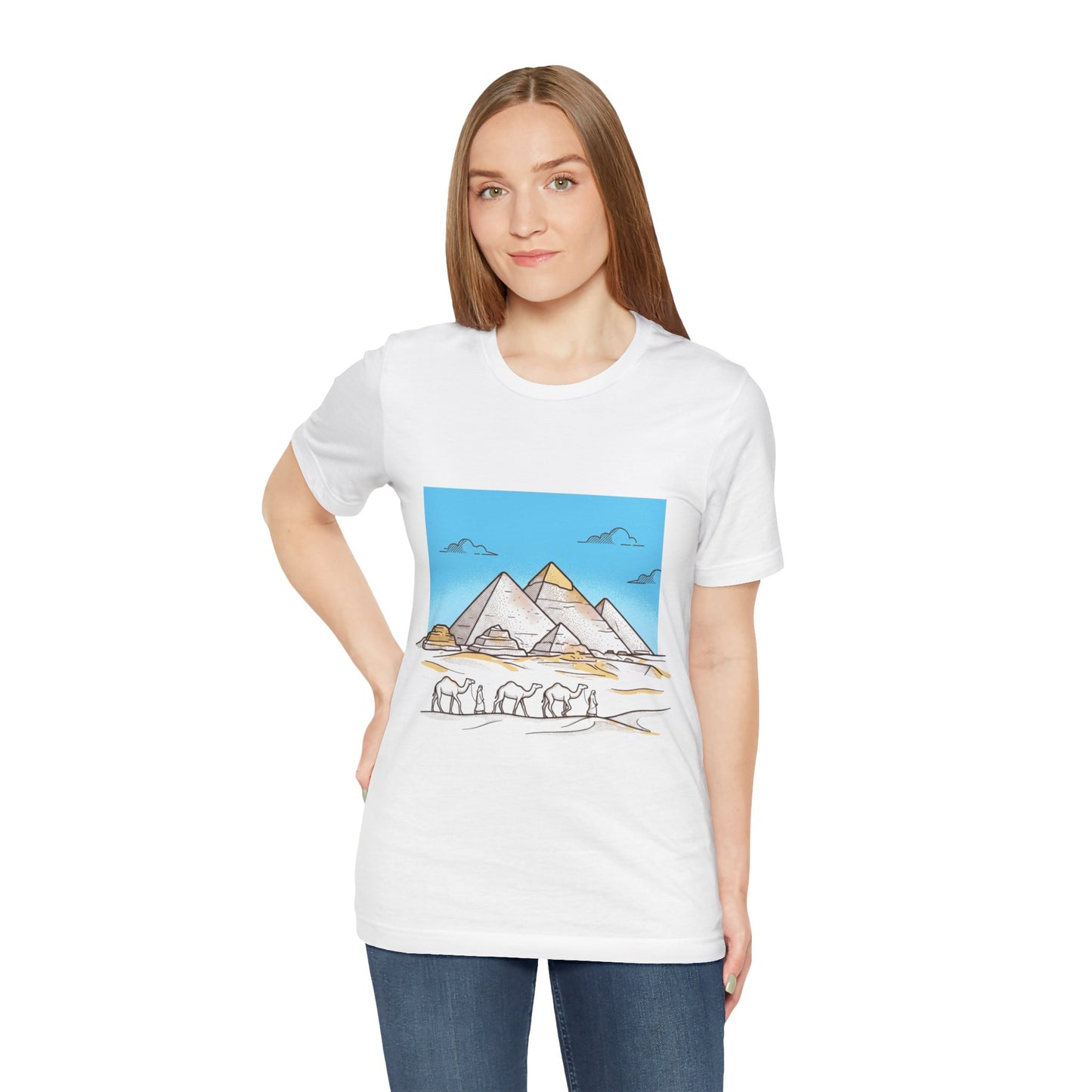 Pyramids & Camels Graphic Tee — Egypt Desert Travel T-Shirt
