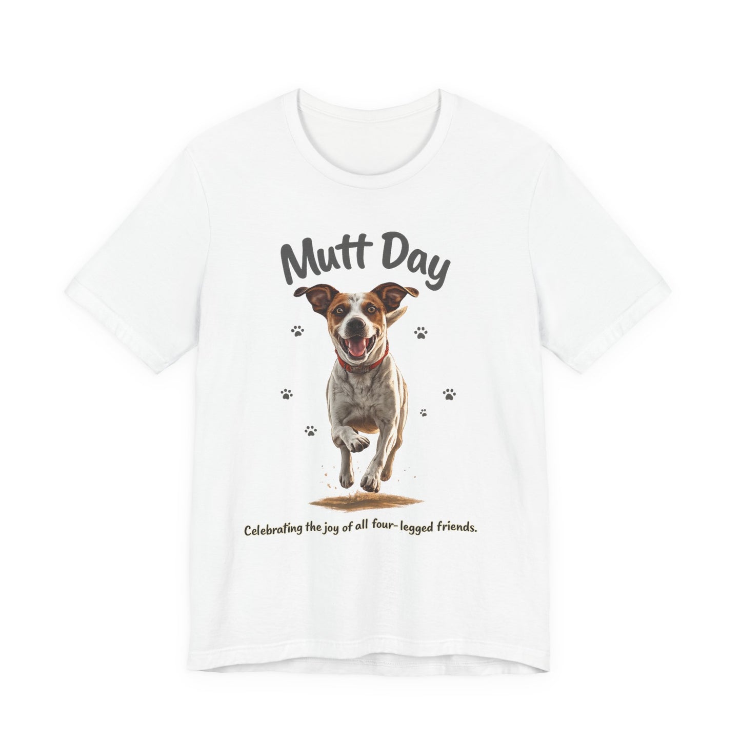 Mutt Day T-Shirt — Cute Running Dog Graphic Tee (Celebrate Mixed-Breed Dogs)