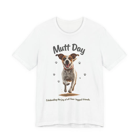 Mutt Day T-Shirt — Cute Running Dog Graphic Tee (Celebrate Mixed-Breed Dogs)