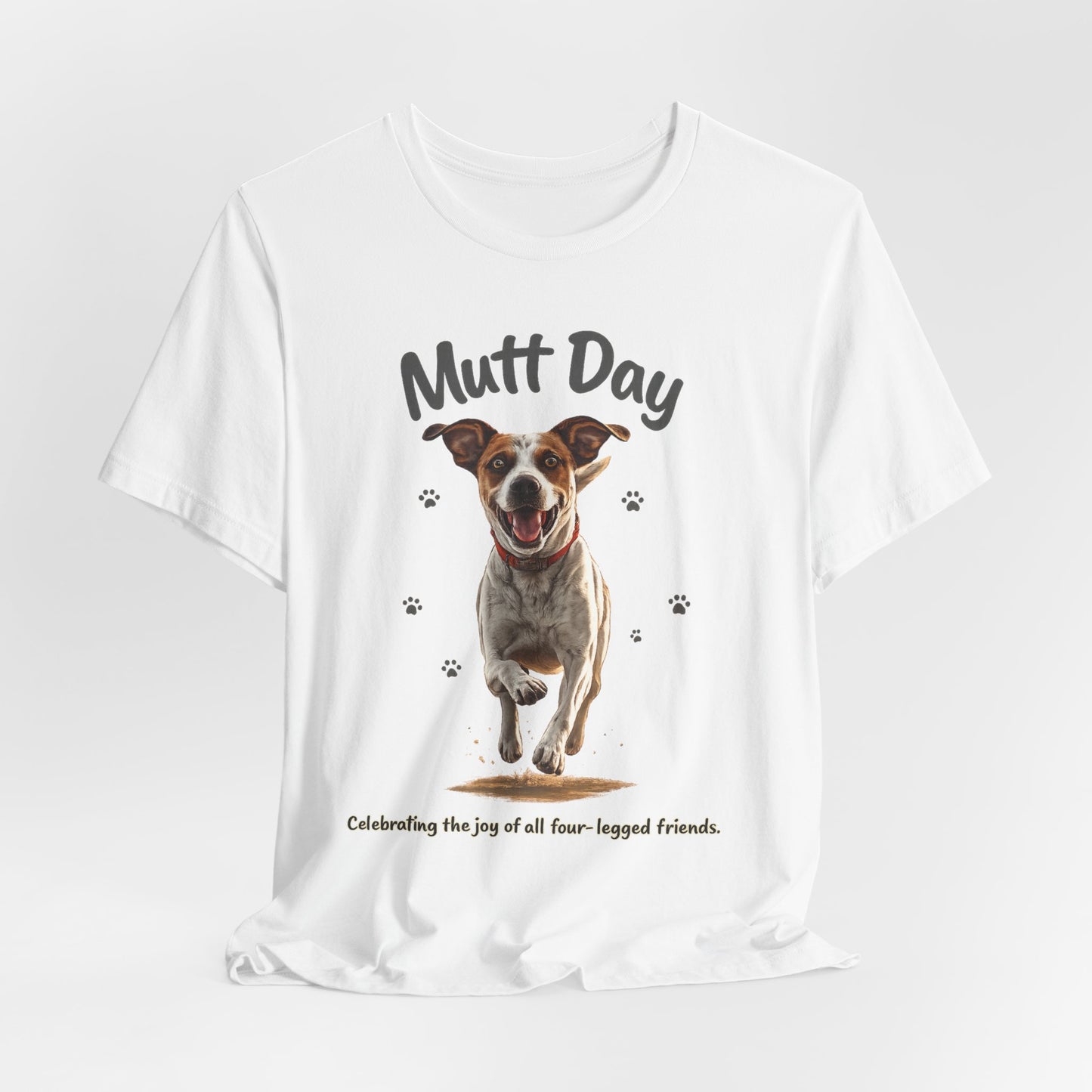 Mutt Day T-Shirt — Cute Running Dog Graphic Tee (Celebrate Mixed-Breed Dogs)
