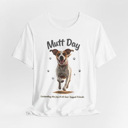 Mutt Day T-Shirt — Cute Running Dog Graphic Tee (Celebrate Mixed-Breed Dogs)
