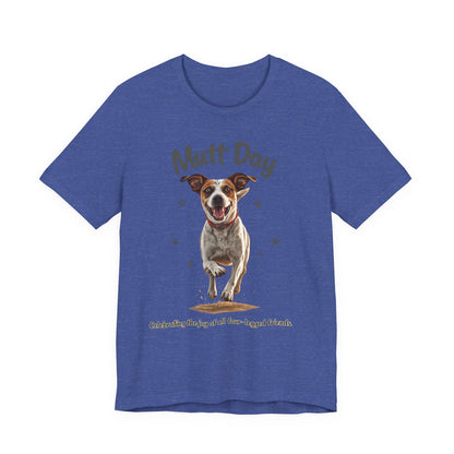 Mutt Day T-Shirt — Cute Running Dog Graphic Tee (Celebrate Mixed-Breed Dogs)