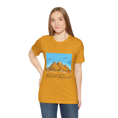 Pyramids & Camels Graphic Tee — Egypt Desert Travel T-Shirt