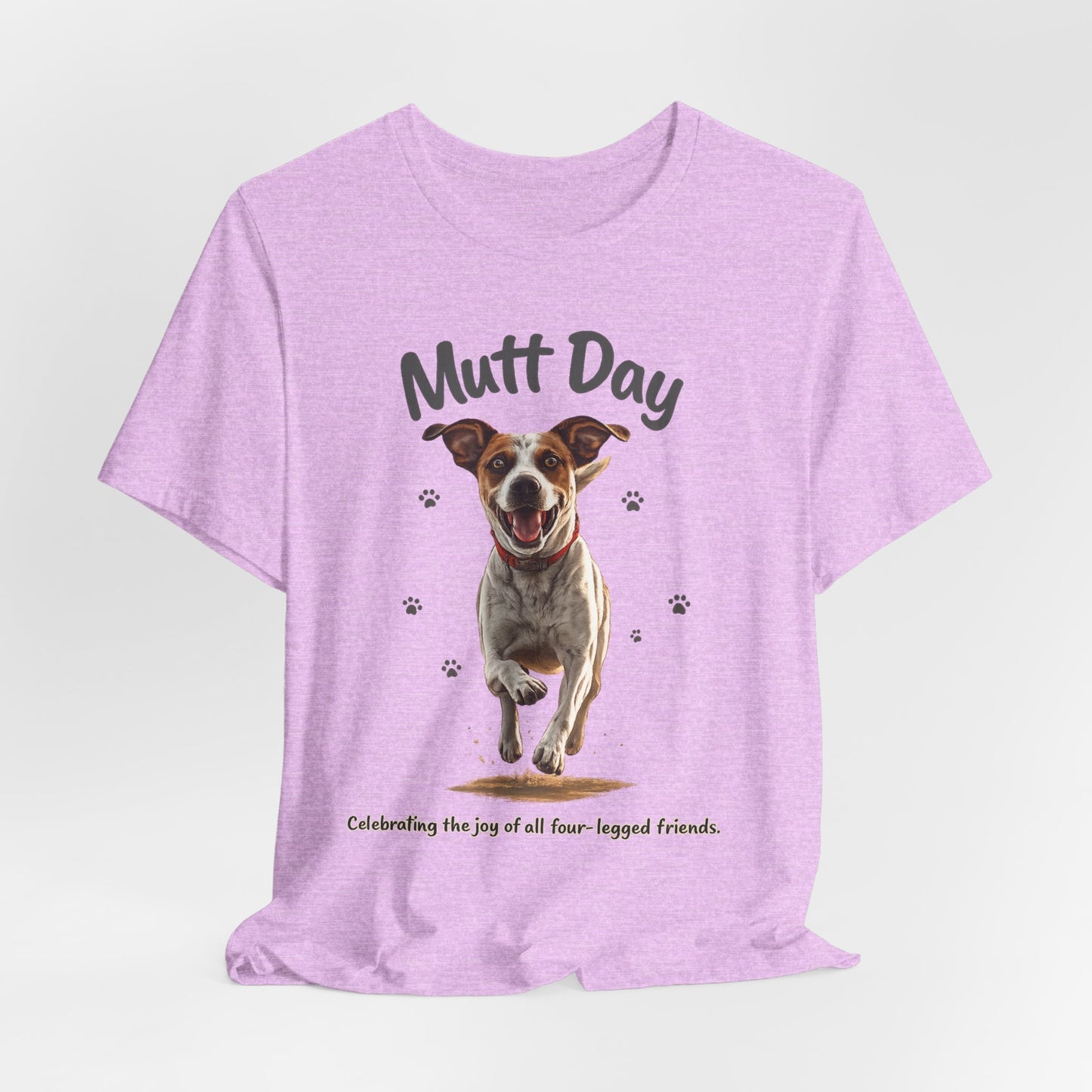 Mutt Day T-Shirt — Cute Running Dog Graphic Tee (Celebrate Mixed-Breed Dogs)