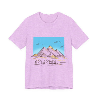 Pyramids & Camels Graphic Tee — Egypt Desert Travel T-Shirt