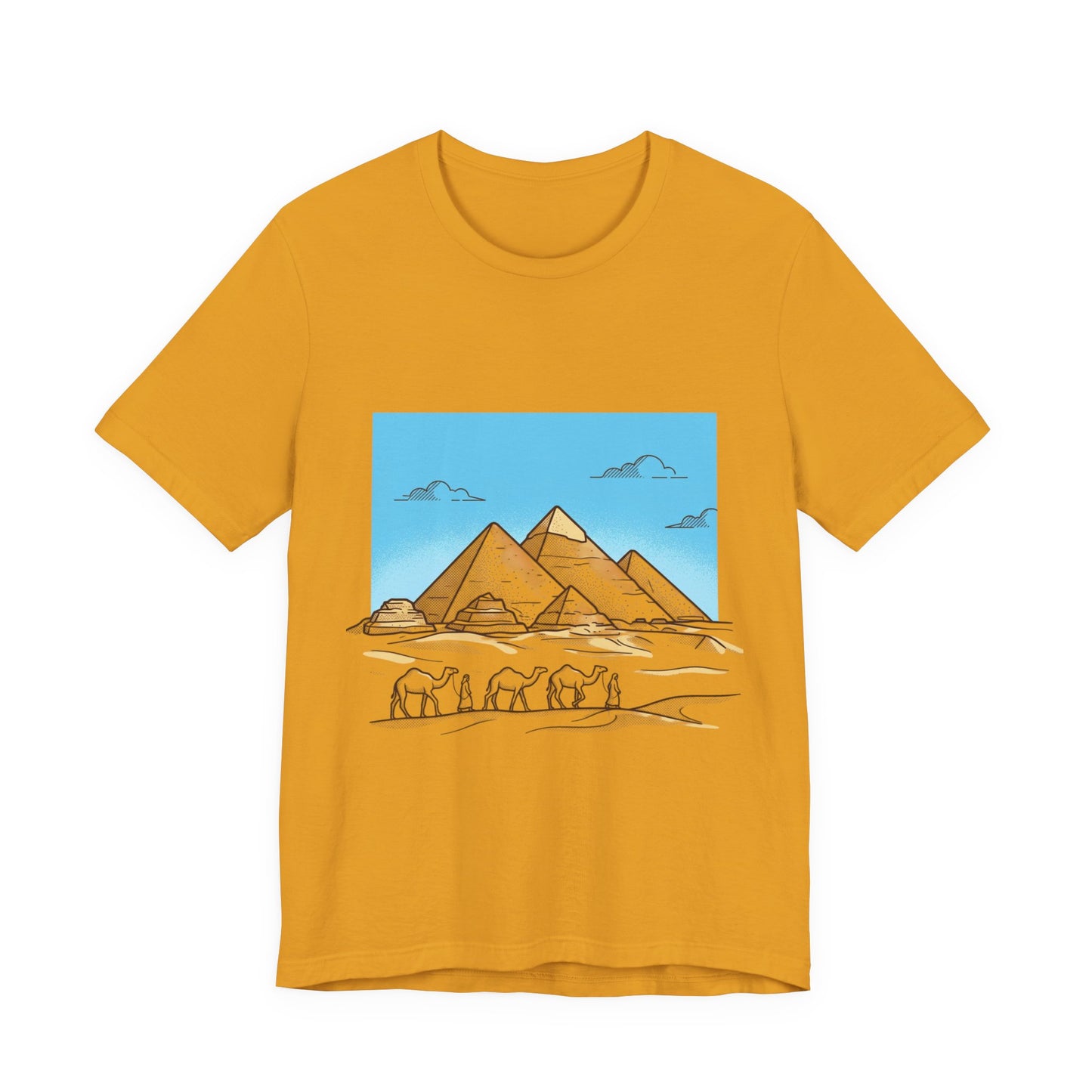 Pyramids & Camels Graphic Tee — Egypt Desert Travel T-Shirt