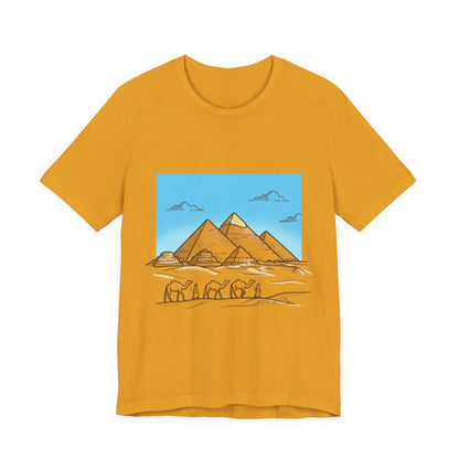 Pyramids & Camels Graphic Tee — Egypt Desert Travel T-Shirt