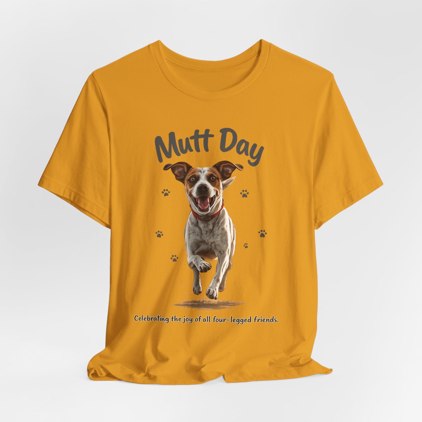 Mutt Day T-Shirt — Cute Running Dog Graphic Tee (Celebrate Mixed-Breed Dogs)
