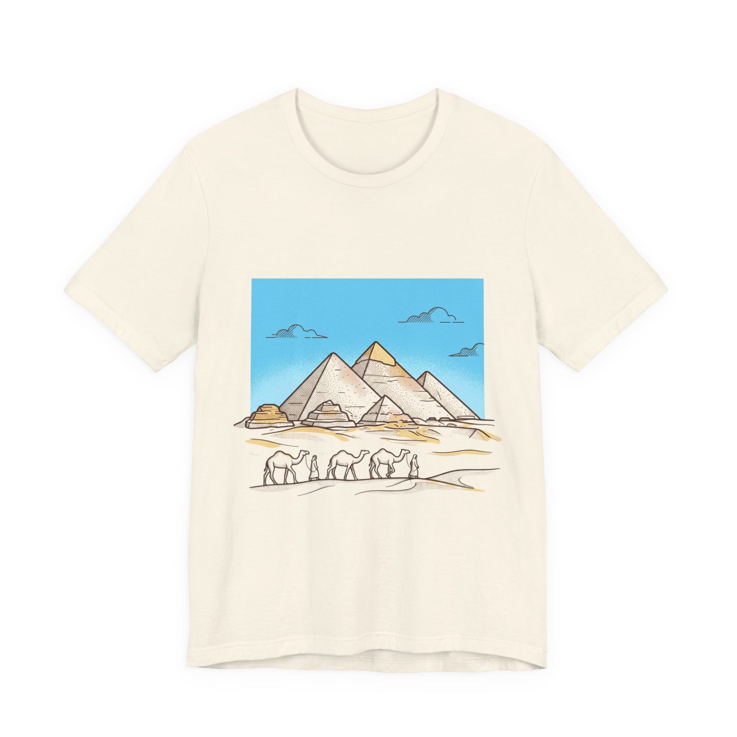 Pyramids & Camels Graphic Tee — Egypt Desert Travel T-Shirt
