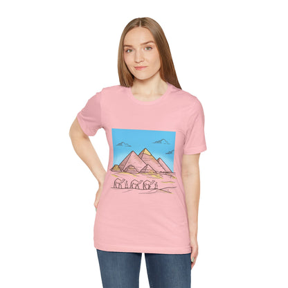 Pyramids & Camels Graphic Tee — Egypt Desert Travel T-Shirt