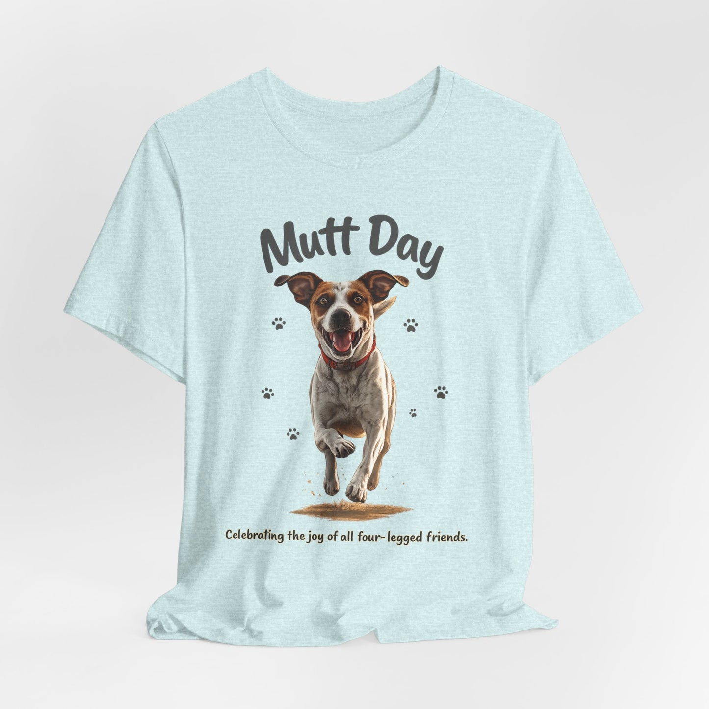 Mutt Day T-Shirt — Cute Running Dog Graphic Tee (Celebrate Mixed-Breed Dogs)