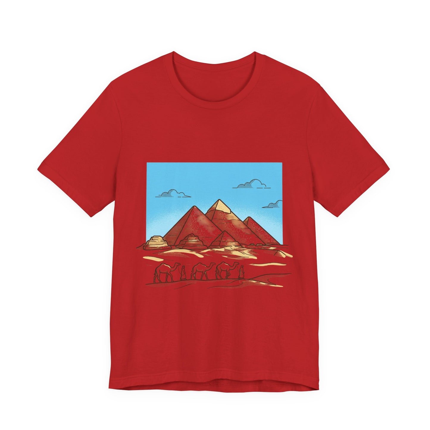 Pyramids & Camels Graphic Tee — Egypt Desert Travel T-Shirt
