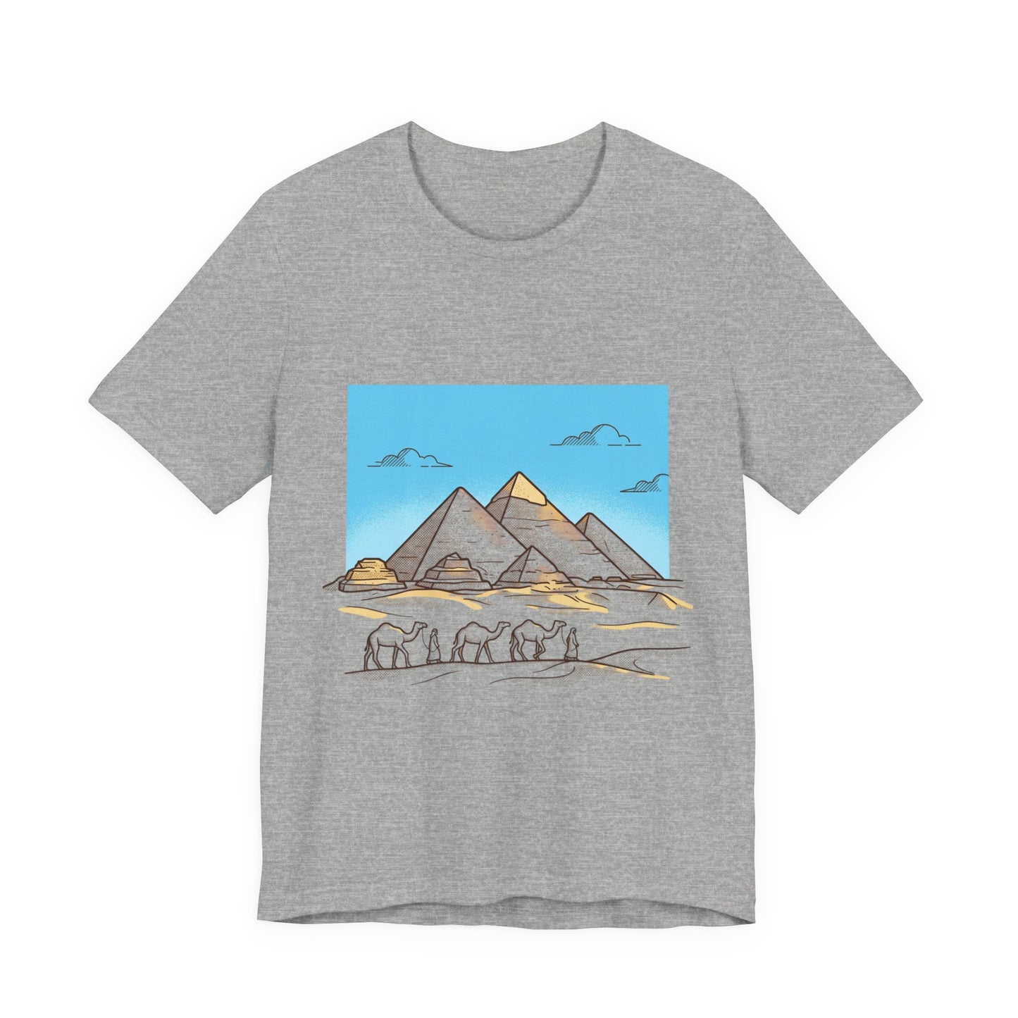 Pyramids & Camels Graphic Tee — Egypt Desert Travel T-Shirt