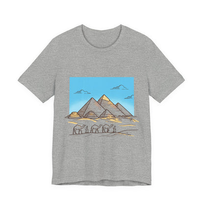 Pyramids & Camels Graphic Tee — Egypt Desert Travel T-Shirt
