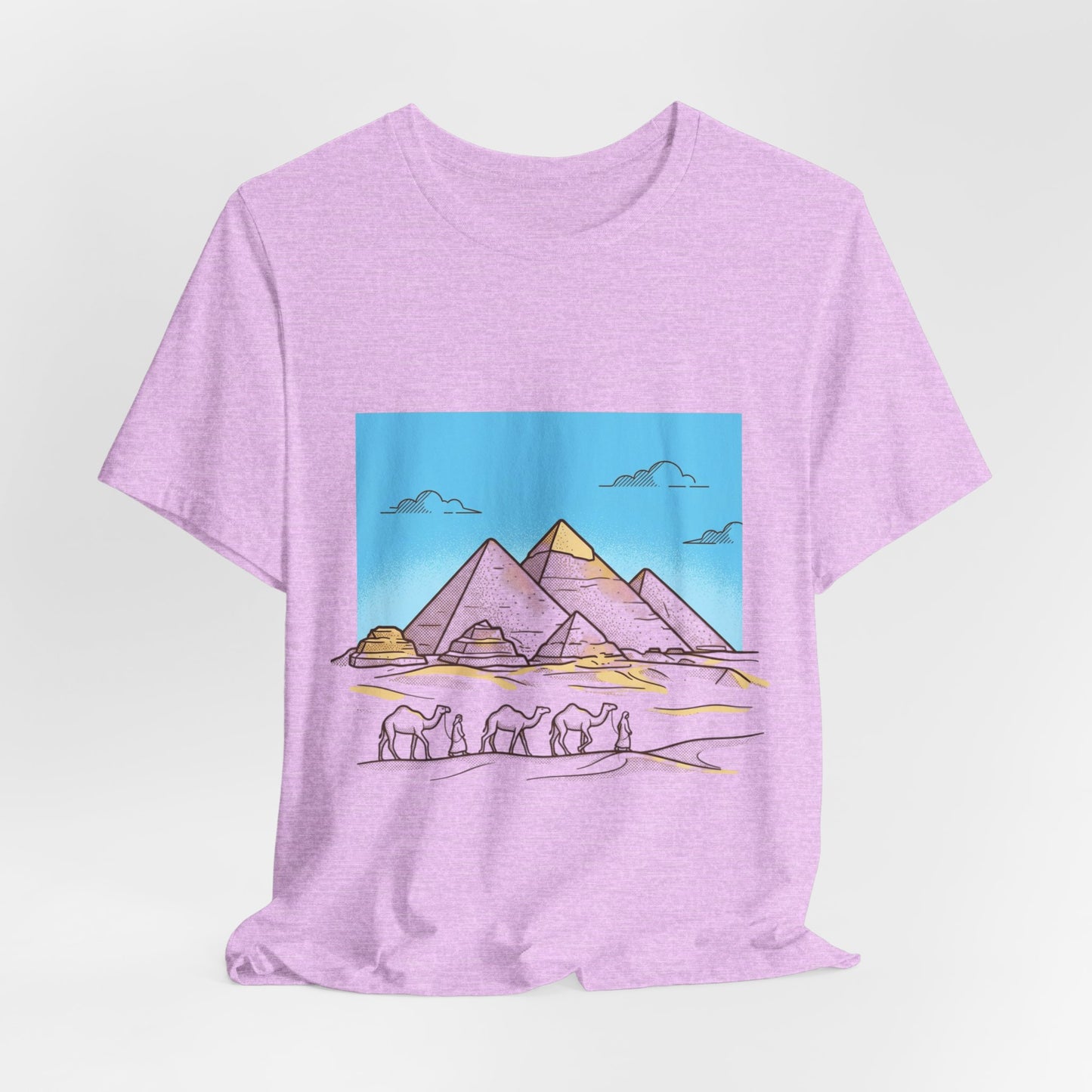 Pyramids & Camels Graphic Tee — Egypt Desert Travel T-Shirt