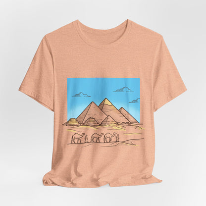 Pyramids & Camels Graphic Tee — Egypt Desert Travel T-Shirt