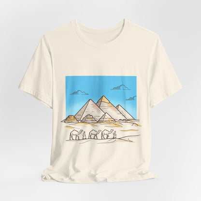 Pyramids & Camels Graphic Tee — Egypt Desert Travel T-Shirt