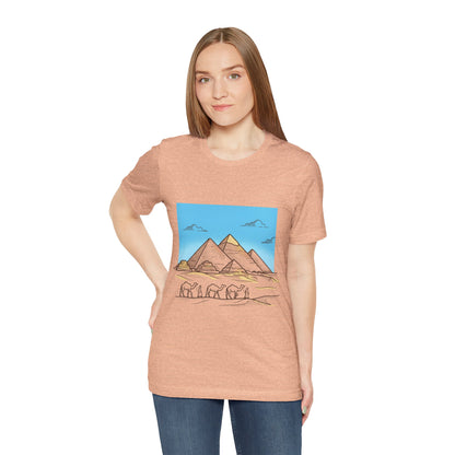 Pyramids & Camels Graphic Tee — Egypt Desert Travel T-Shirt