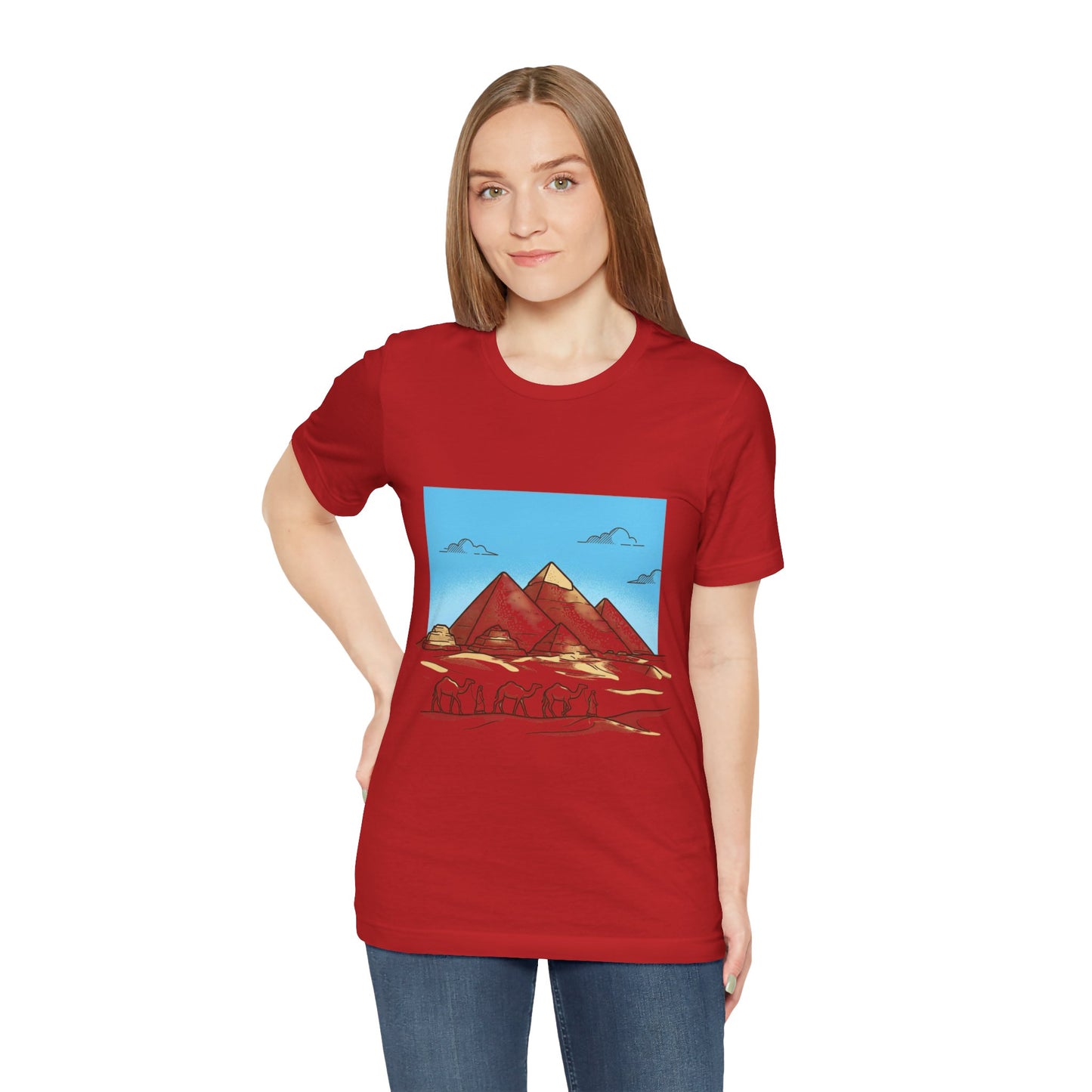 Pyramids & Camels Graphic Tee — Egypt Desert Travel T-Shirt