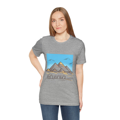 Pyramids & Camels Graphic Tee — Egypt Desert Travel T-Shirt