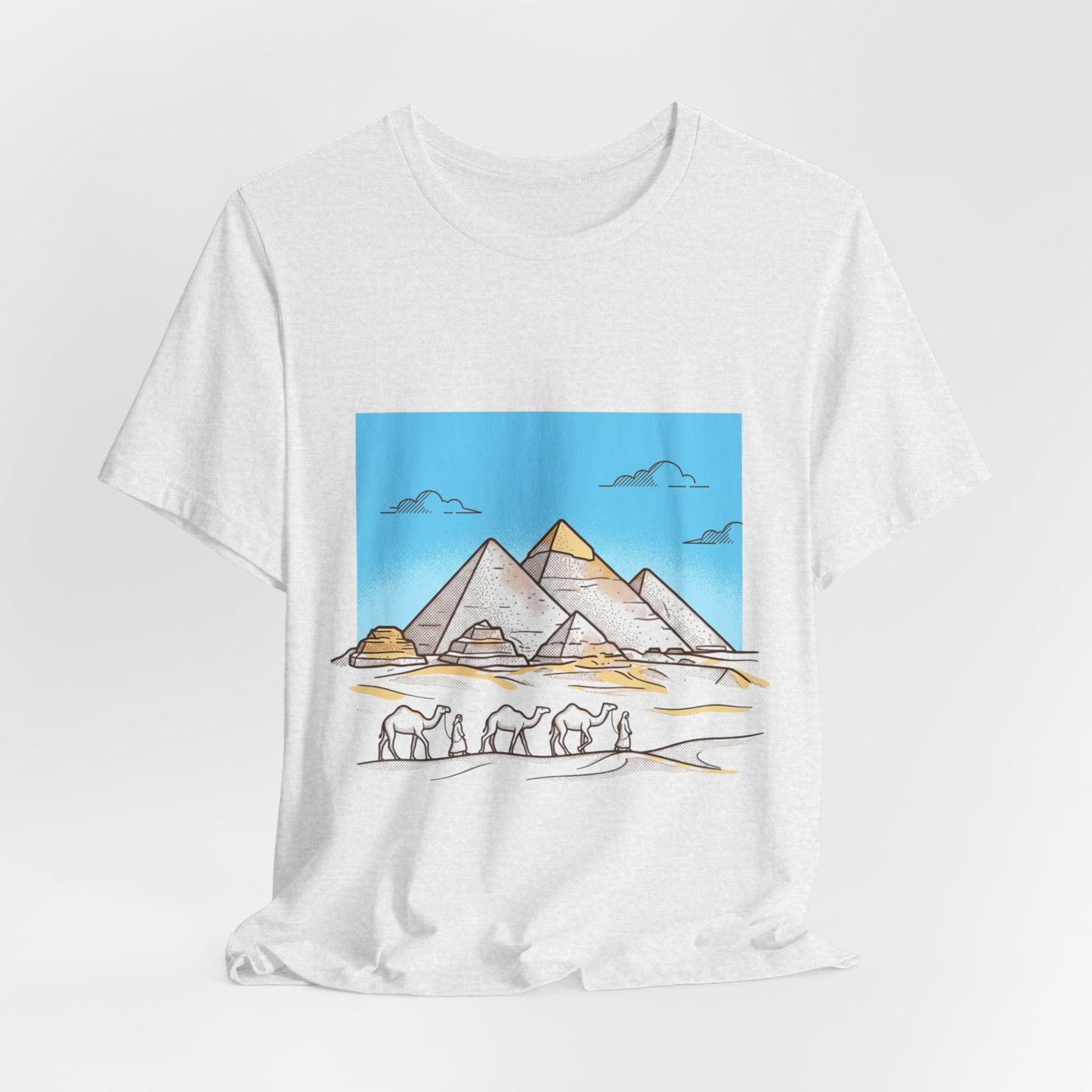 Pyramids & Camels Graphic Tee — Egypt Desert Travel T-Shirt
