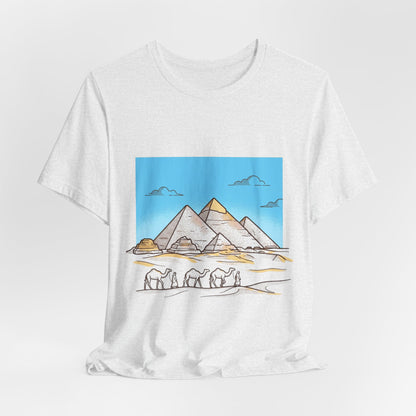 Pyramids & Camels Graphic Tee — Egypt Desert Travel T-Shirt