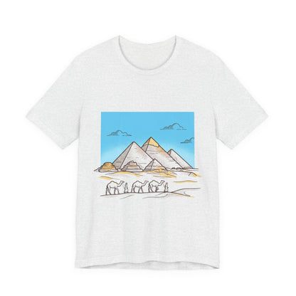 Pyramids & Camels Graphic Tee — Egypt Desert Travel T-Shirt
