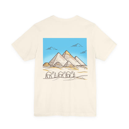 Pyramids & Camels Graphic Tee — Egypt Desert Travel T-Shirt