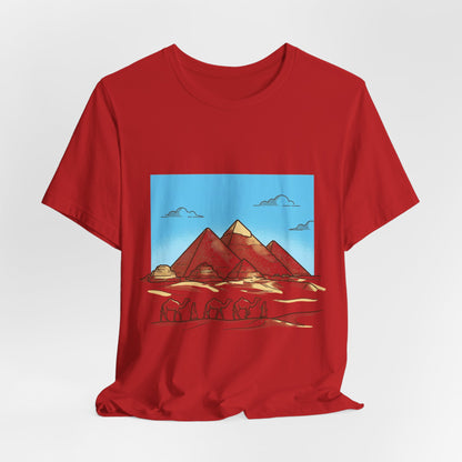 Pyramids & Camels Graphic Tee — Egypt Desert Travel T-Shirt