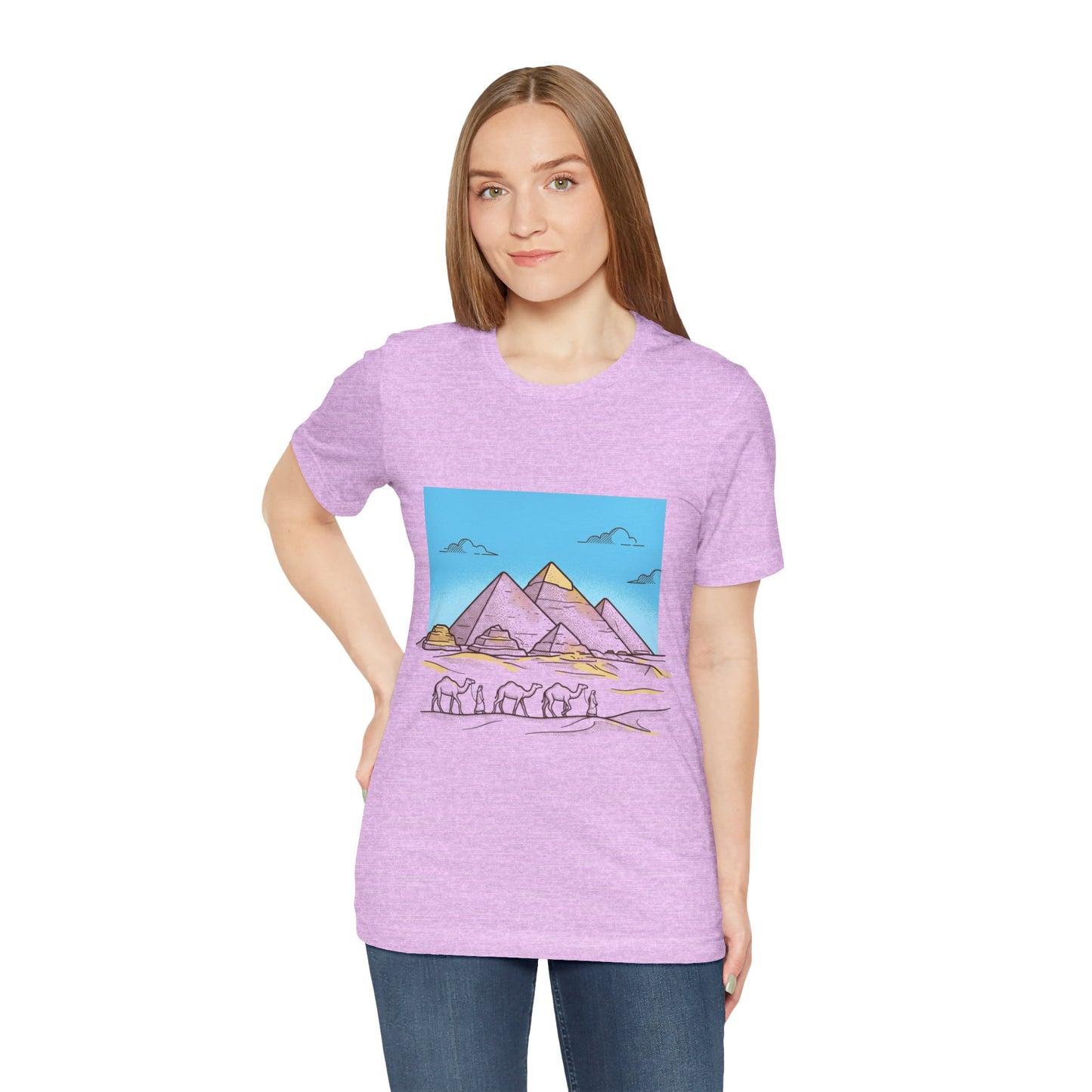 Pyramids & Camels Graphic Tee — Egypt Desert Travel T-Shirt