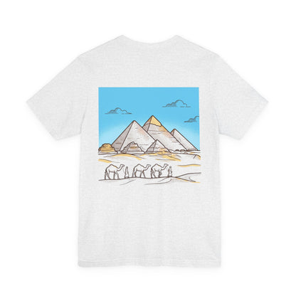Pyramids & Camels Graphic Tee — Egypt Desert Travel T-Shirt