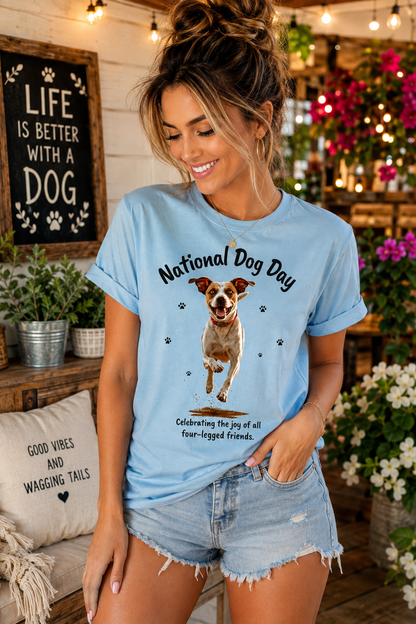 National Dog Day Shirt, Funny Dog Lover T-Shirt, Cute Mutt Graphic Tee, Pet Mom Gift, Dog Dad Gift, Rescue Dog Tee