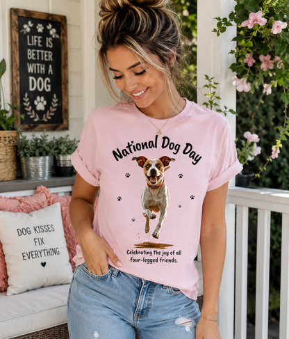 National Dog Day Shirt, Funny Dog Lover T-Shirt, Cute Mutt Graphic Tee, Pet Mom Gift, Dog Dad Gift, Rescue Dog Tee