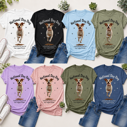 National Dog Day Shirt, Funny Dog Lover T-Shirt, Cute Mutt Graphic Tee, Pet Mom Gift, Dog Dad Gift, Rescue Dog Tee