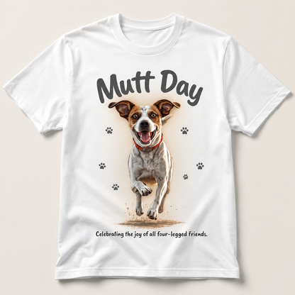 National Dog Day Shirt, Funny Dog Lover T-Shirt, Cute Mutt Graphic Tee, Pet Mom Gift, Dog Dad Gift, Rescue Dog Tee