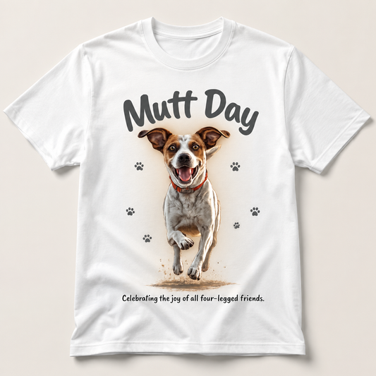 National Dog Day Shirt, Funny Dog Lover T-Shirt, Cute Mutt Graphic Tee, Pet Mom Gift, Dog Dad Gift, Rescue Dog Tee